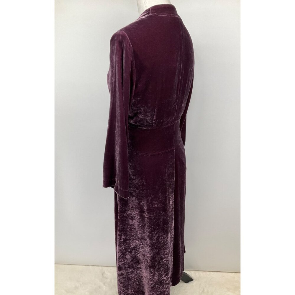 J Jill Crushed Velvet  Duster Dress size 4, Purple 10 hidden buttons - Picture 7 of 11